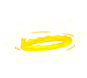 回転をするねずみ花火のイラスト