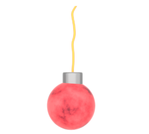 クリスマス 赤色の丸い飾りのイラスト（クーゲル）