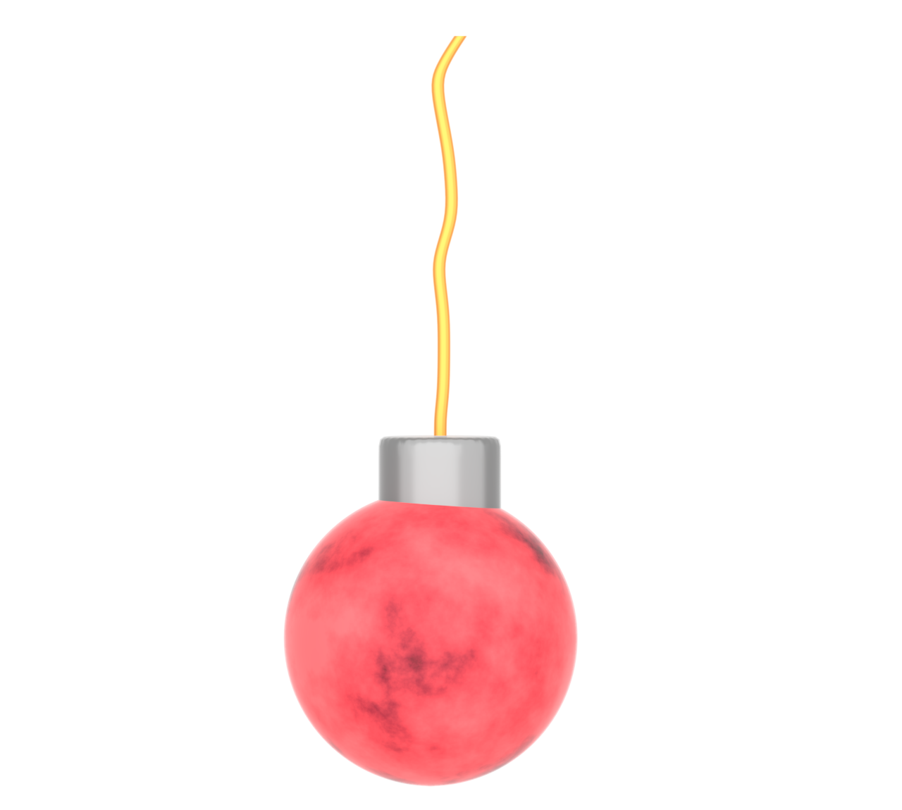 クリスマス 赤色の丸い飾りのイラスト（クーゲル）