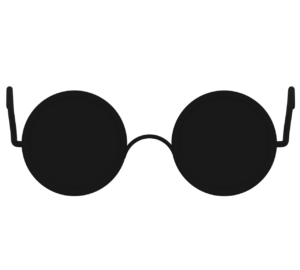 丸型のサングラスのイラスト
