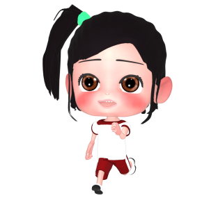 元気に走る体操着の女の子のイラスト
