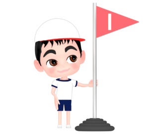 かけっこで１番になる男の子のイラスト