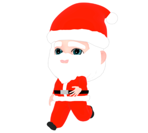 走るサンタクロースのイラスト