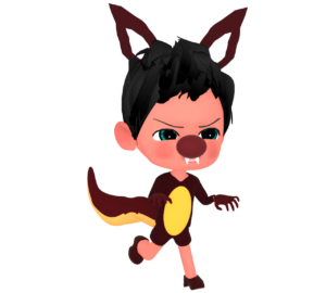 走る狼男のイラスト