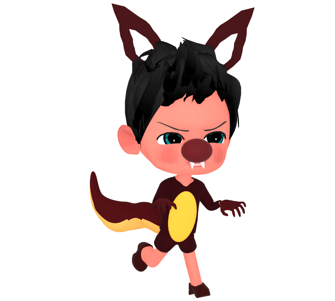 走る狼男のイラスト