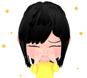 鼻水が出る花粉アレルギーの女性のイラスト
