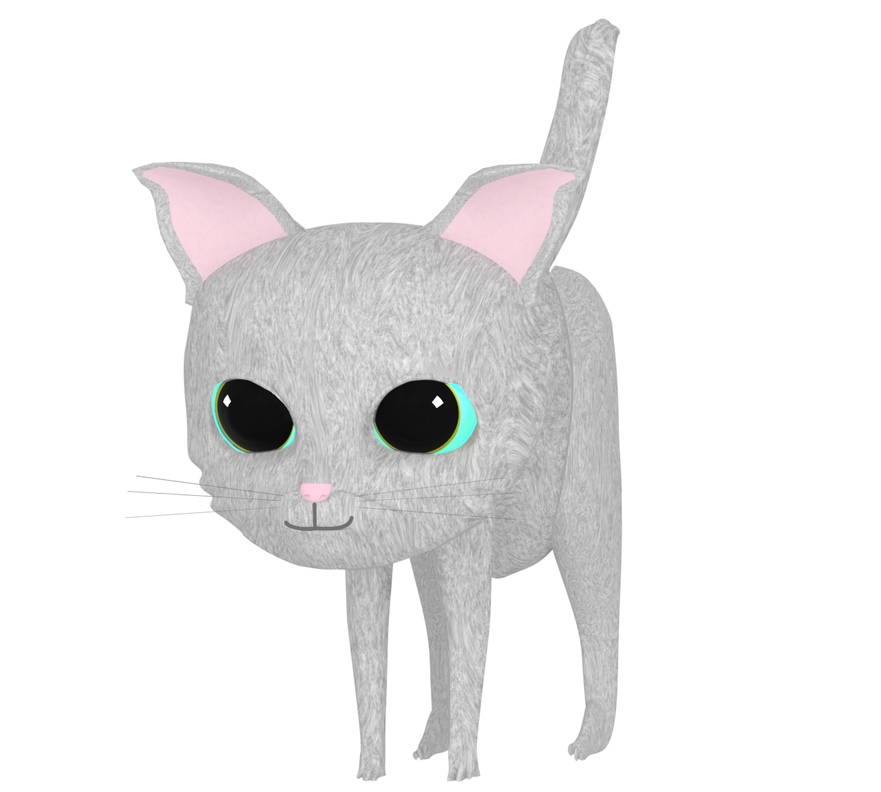 ロシアンブルーの猫のイラスト