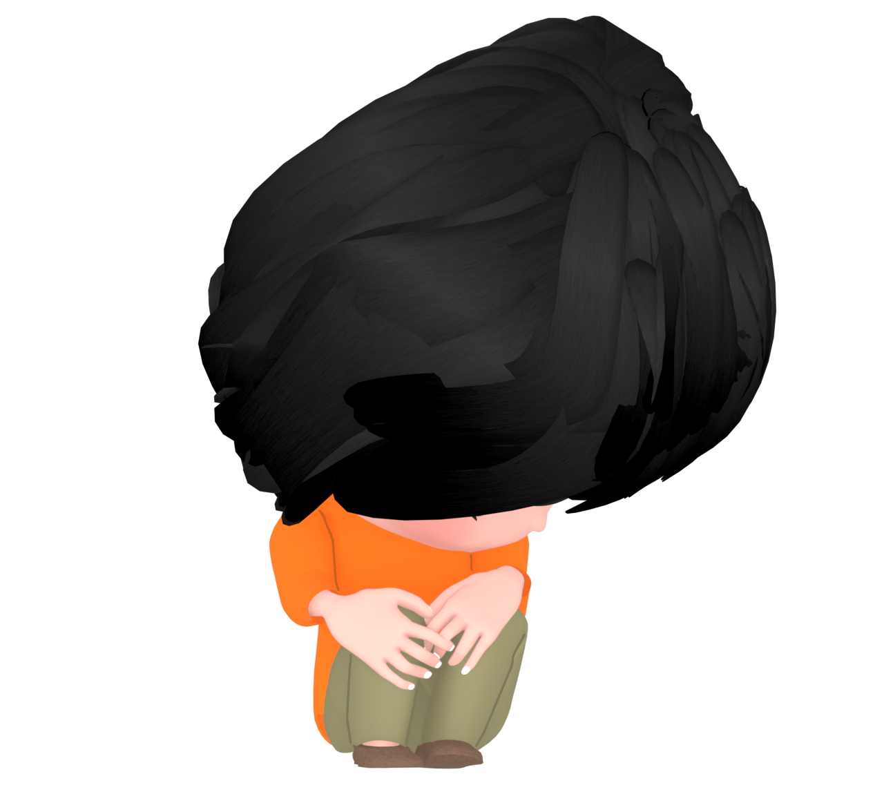 悲しそうな女性のイラスト