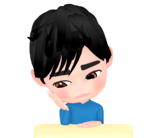 悲しそうに座る男性のイラスト