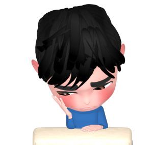 悲しそうに座る男性のイラスト