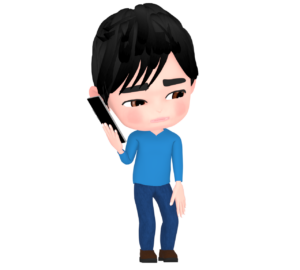 悲しそうにスマホで話す男性のイラスト