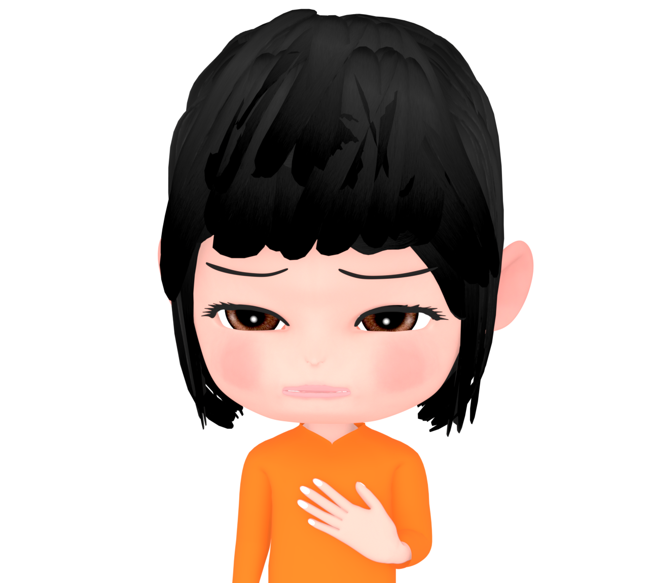 悲しそうな顔をする女性のイラスト