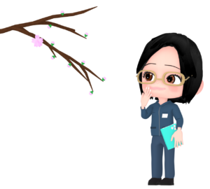 桜守の女性のイラスト