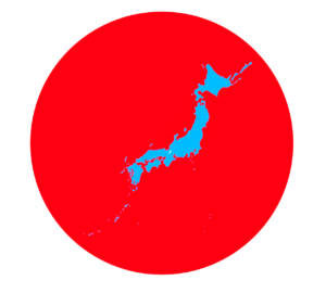 サムライブルーの日本地図のイラスト