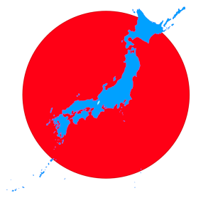 サムライブルーの日本地図のイラスト