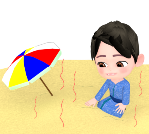砂むし温泉のイラスト