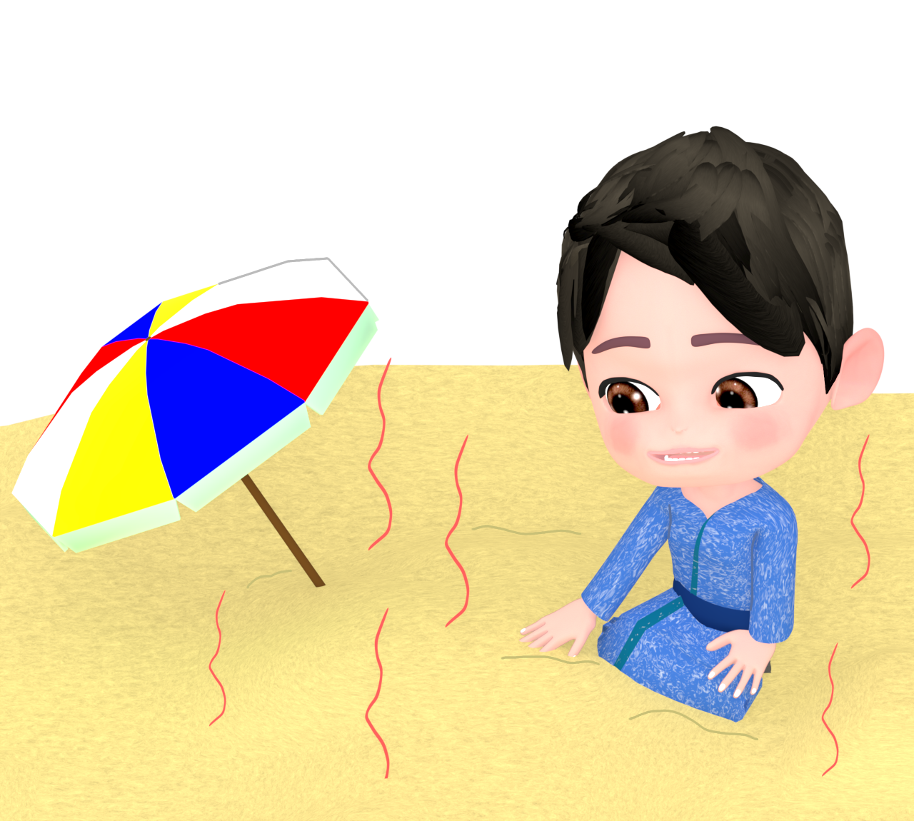 砂むし温泉のイラスト