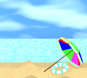 砂浜があるビーチのイラスト