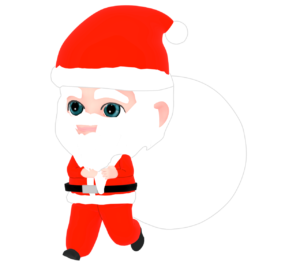 プレゼントを背負うサンタクロースのイラスト