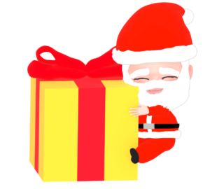 プレゼントを抱くサンタクロースのイラスト