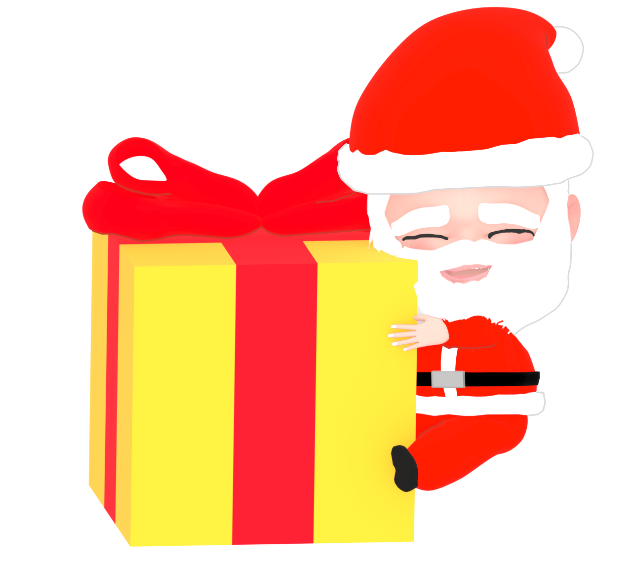 プレゼントを抱くサンタクロースのイラスト