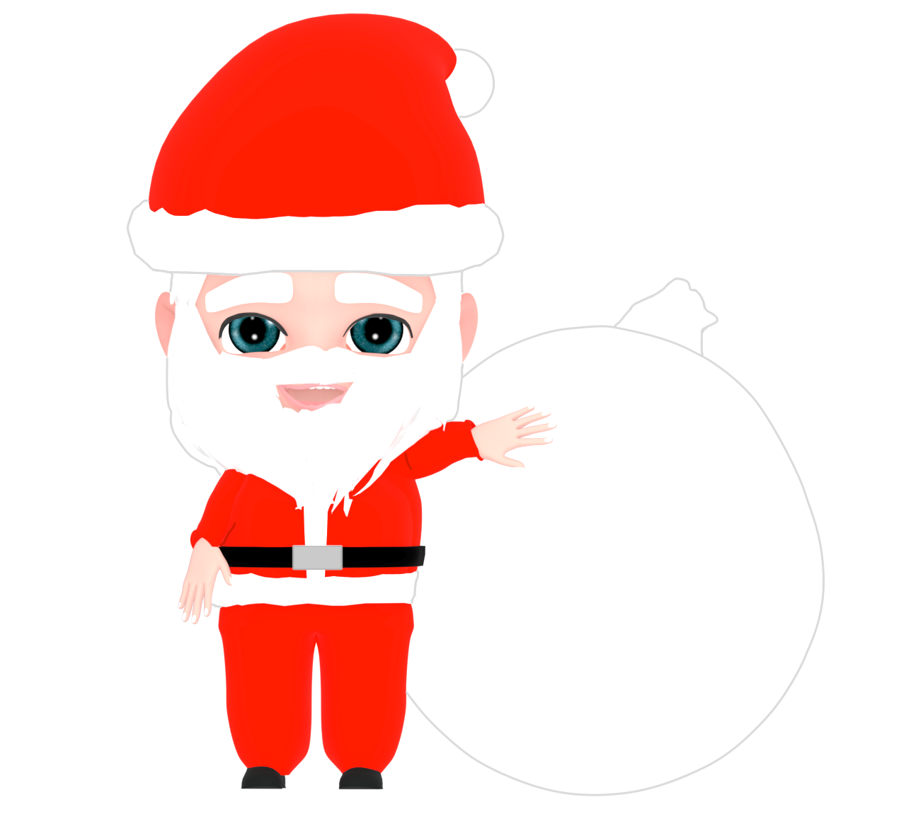 サンタクロースとプレゼントのイラスト