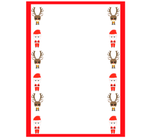 サンタとトナカイのグリーティングカード