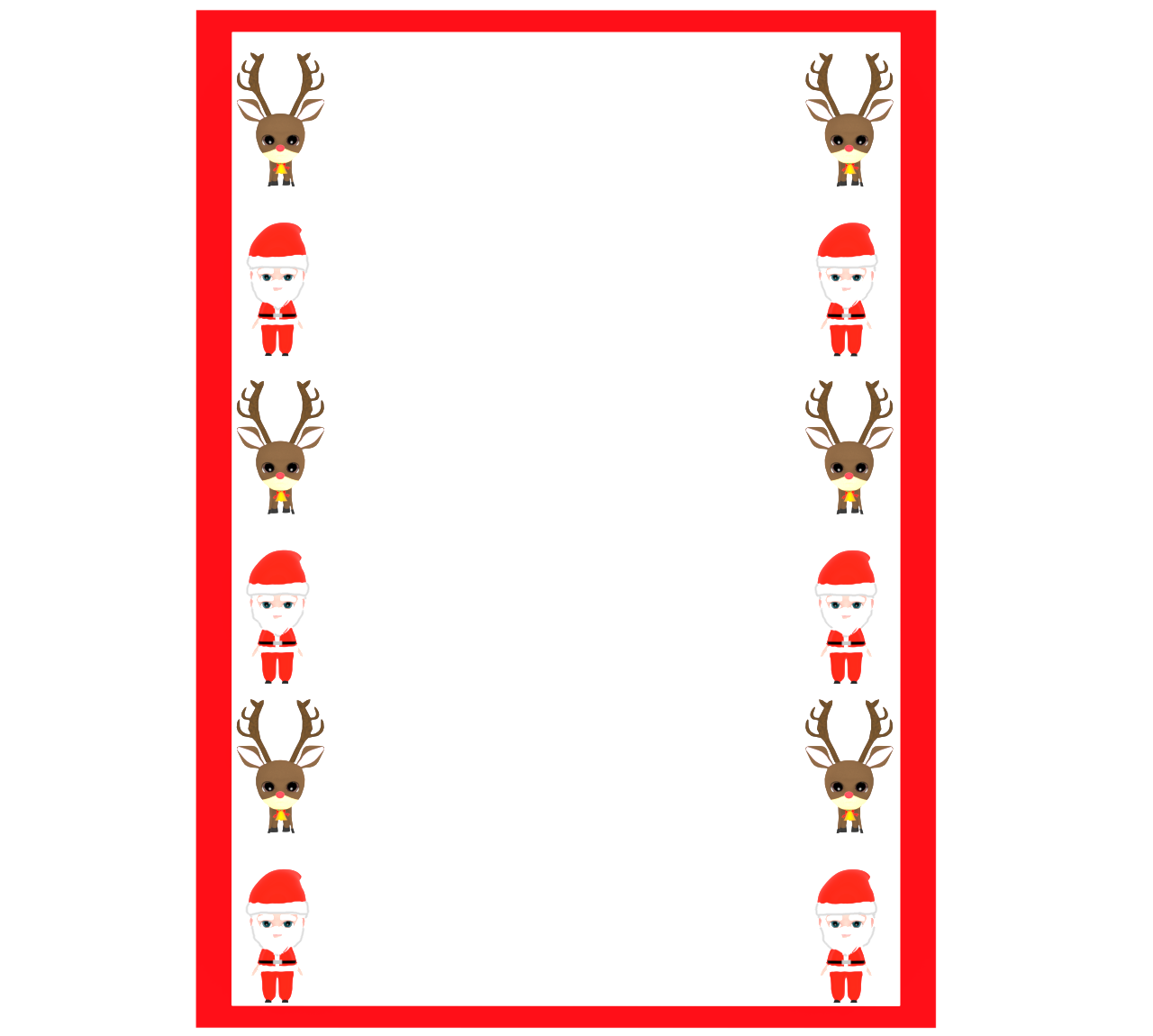 サンタとトナカイのグリーティングカード