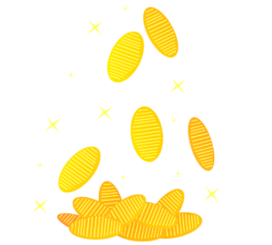 貯まる小判のイラスト