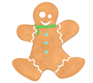 マフラーをしたジンジャーブレッドマンのイラスト