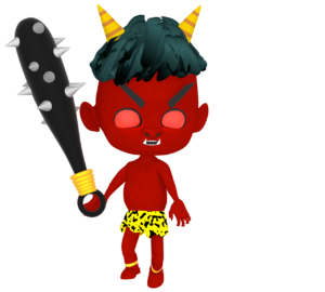 怖い赤鬼のイラスト