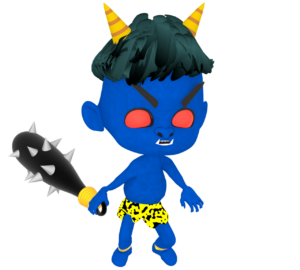 恐怖の青鬼のイラスト