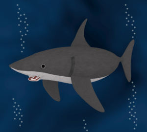 怖いサメのイラスト