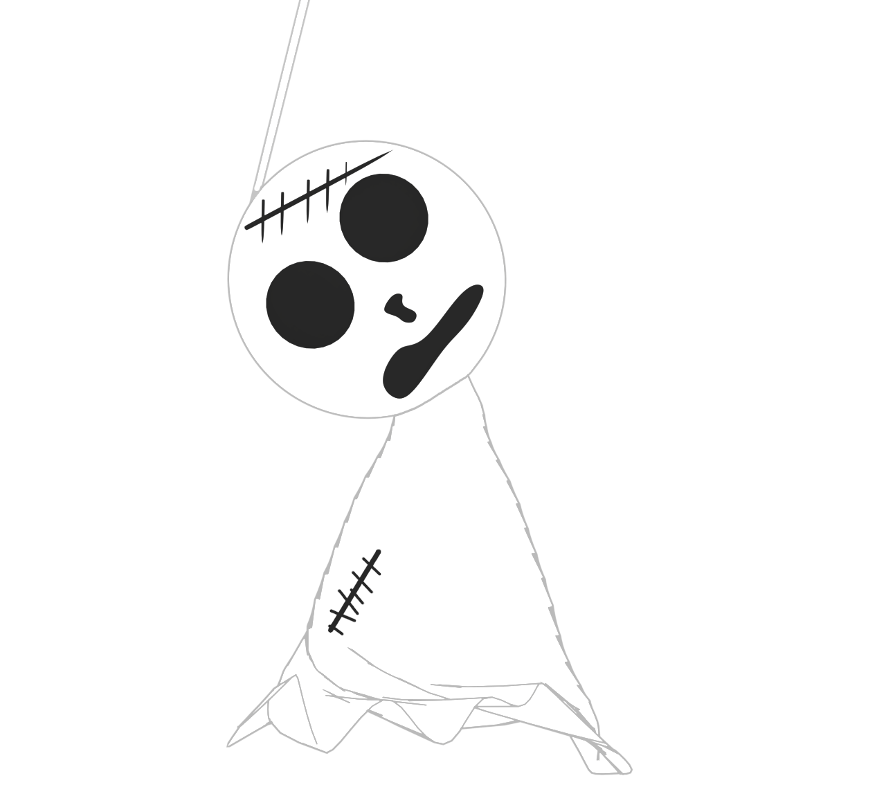 怖いてるてる坊主のイラスト