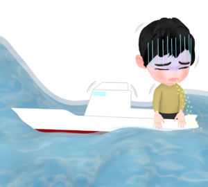 船酔いのイラスト