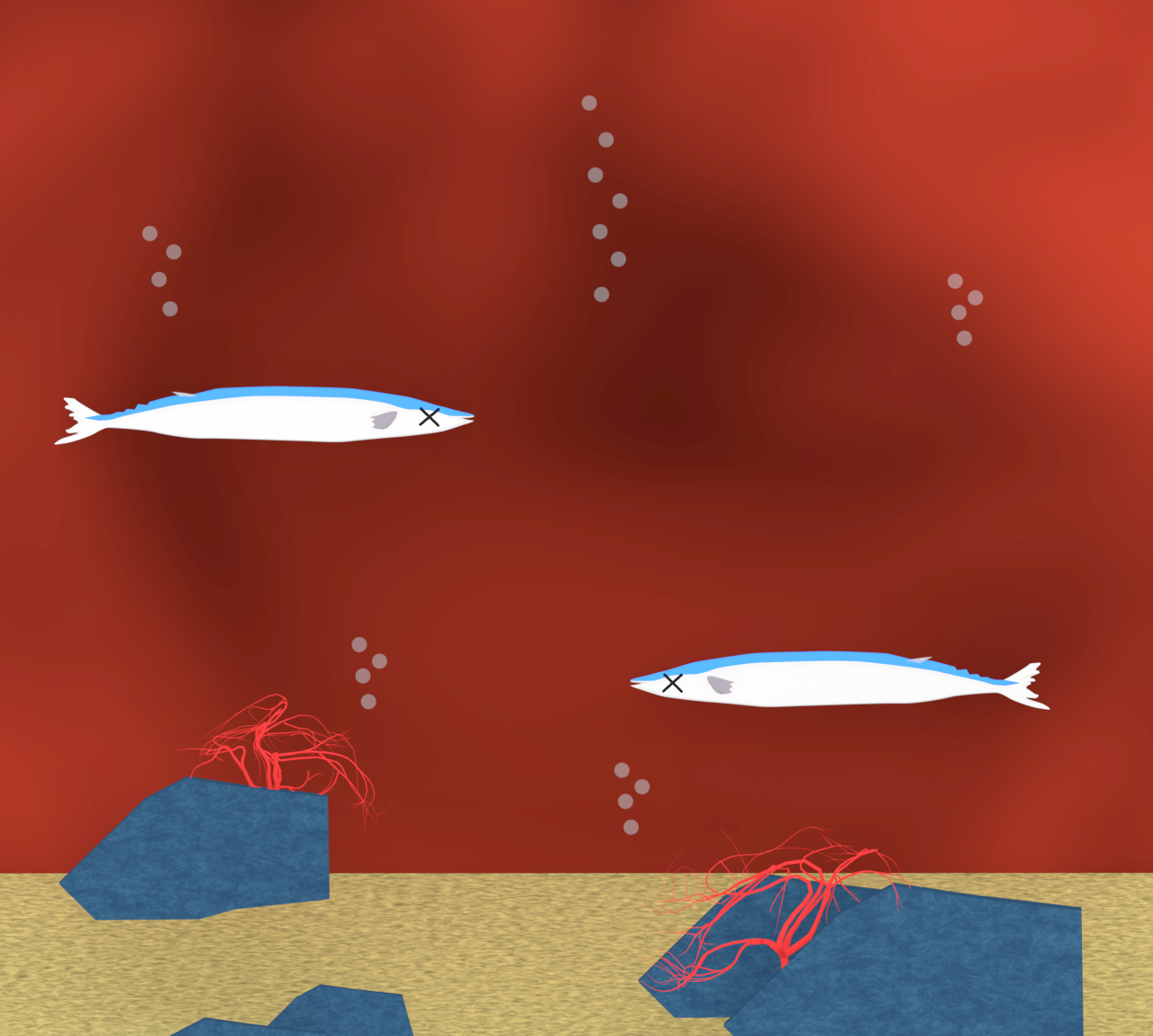海水温が上がる地球温暖化のイラスト