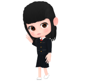 内緒話をする女子生徒のイラスト