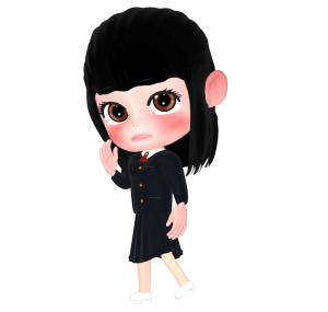 内緒話をする女子生徒のイラスト