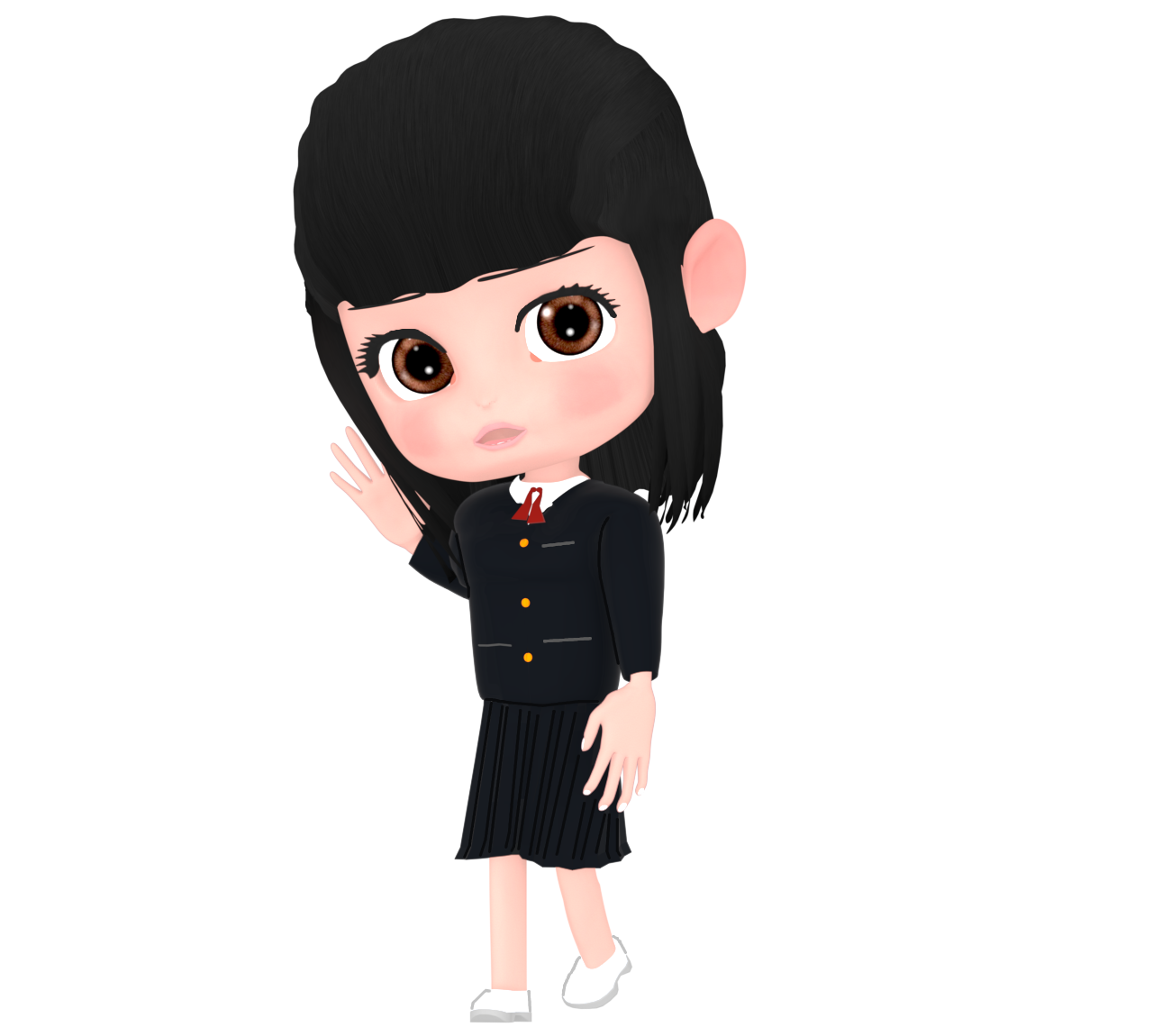 内緒話をする女子生徒のイラスト