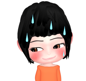 隠し事をして汗を流す女性のイラスト