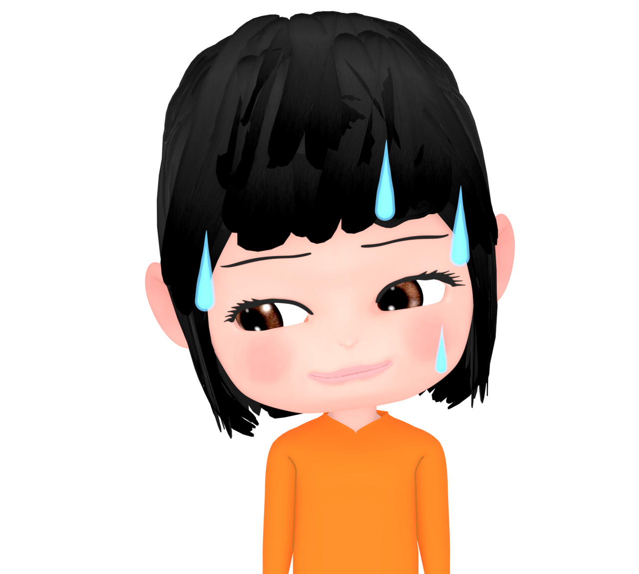 隠し事がバレそうな女性のイラスト