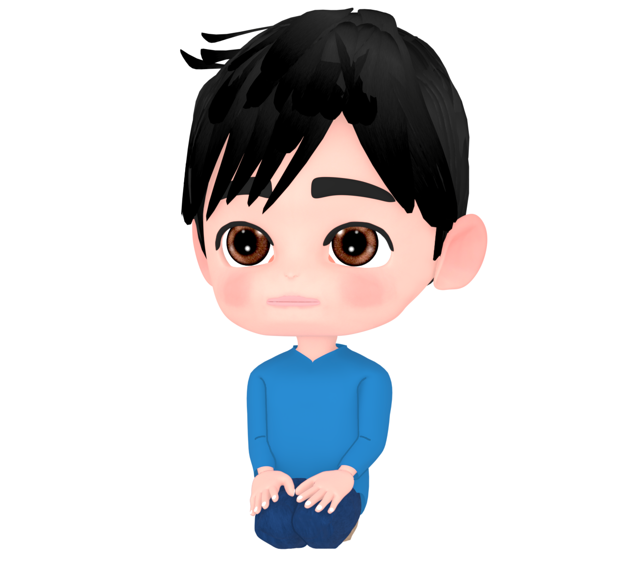 正座をする男性のイラスト