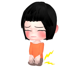 正座で痺れて痛そうな女性のイラスト