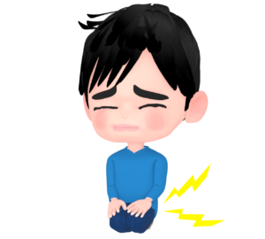 正座で足が痺れた男性のイラスト