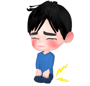 正座で足が痺れた男性のイラスト
