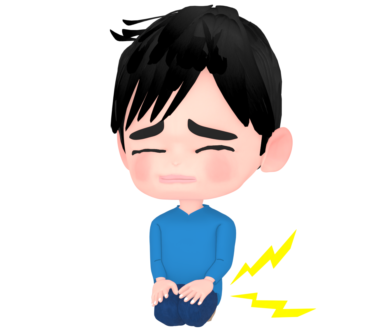正座で足が痺れた男性のイラスト