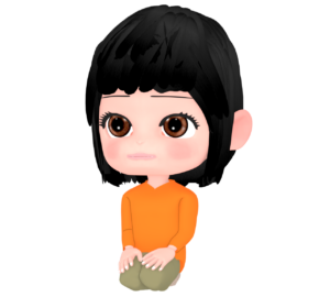 静かに正座をする女性のイラスト