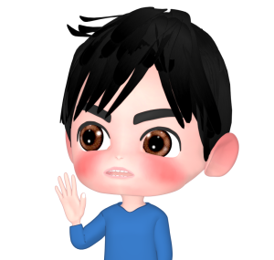 真剣に手を挙げる男性のイラスト