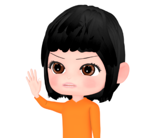 真剣に手をあげる女性のイラスト