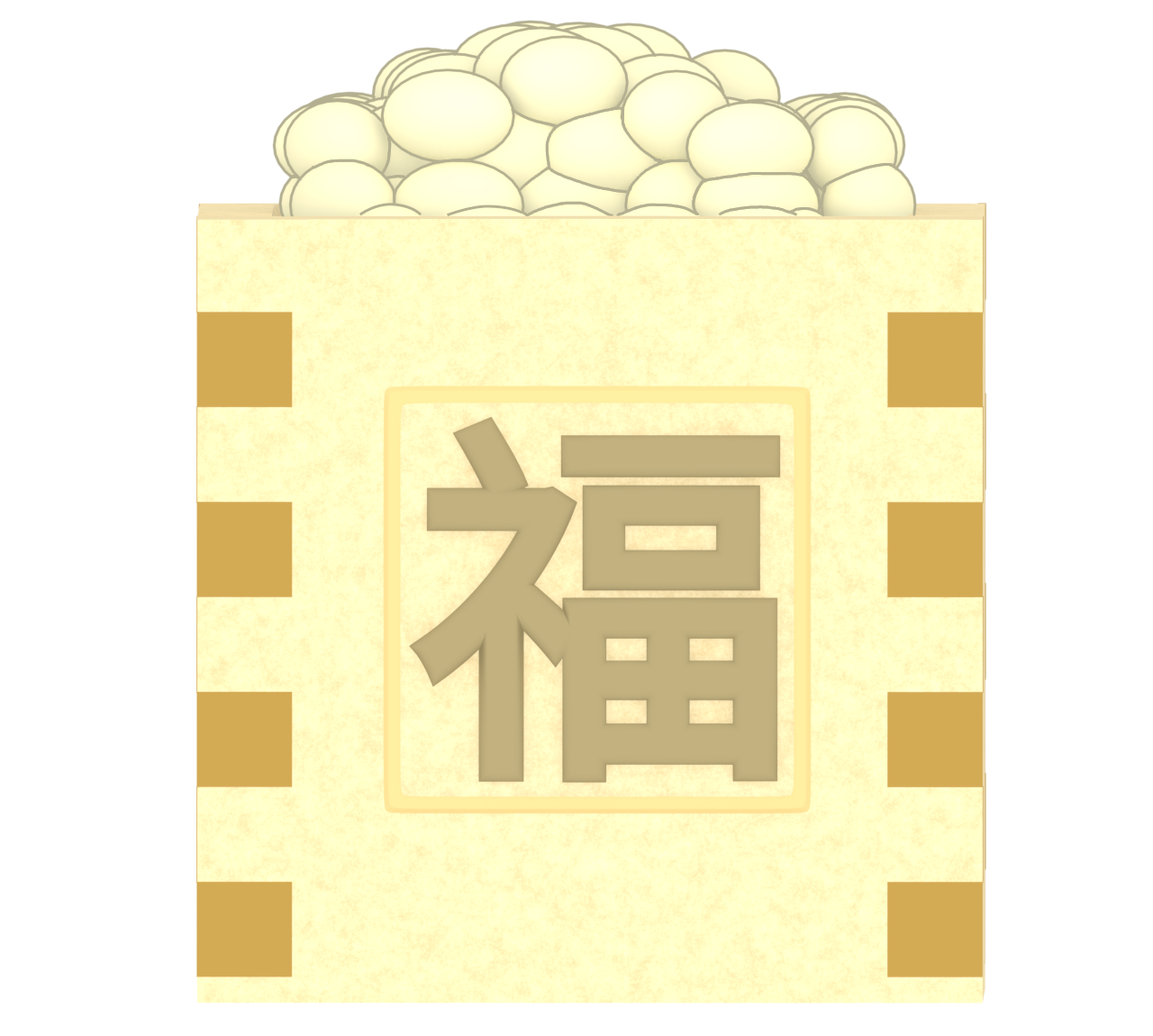 節分の升と豆のイラスト